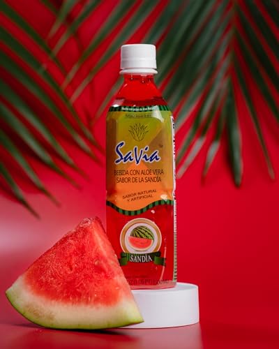 Savia Watermelon Aloe Vera Drink, Natural & Delicious, Refreshing Beverage for Vegetarians and Gluten-Free, Fat-Free (1